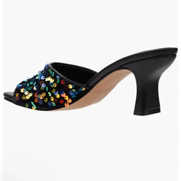 Nordstrom Lisa Vicky "Pretty" slide on sandal, multicolor sequin size 7 NIB - Picture 4 of 5